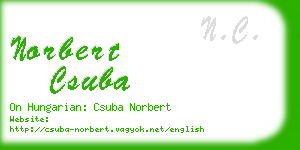 norbert csuba business card